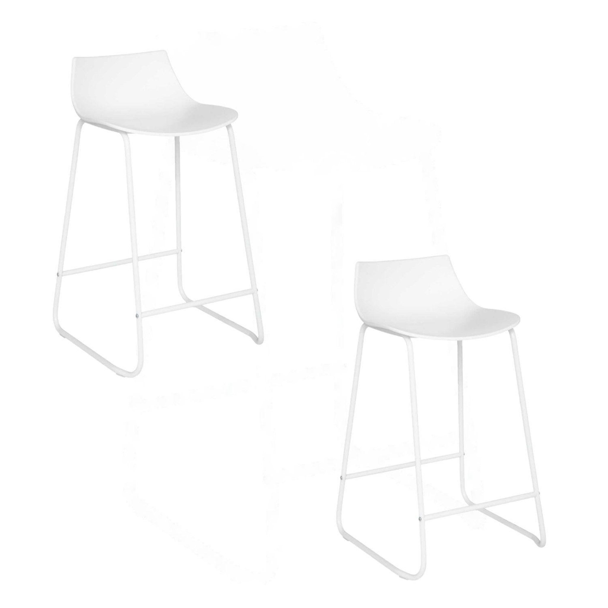 TOILINUX Lot de 2 tabourets pour ilots - blanc
