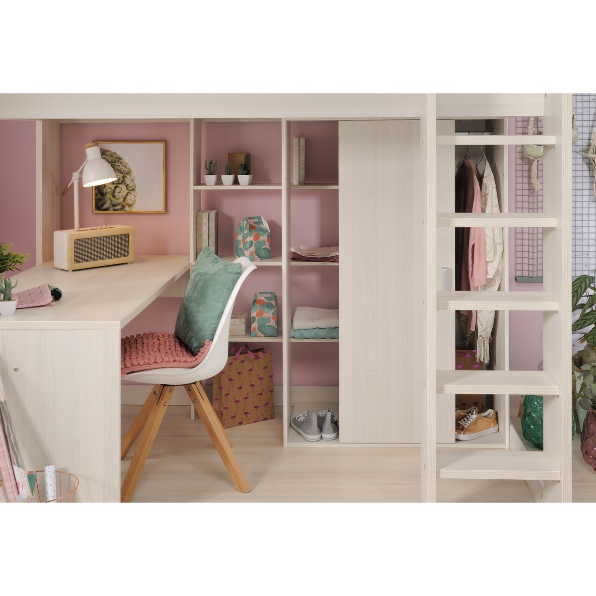 Lit enfant mezzanine couchage 90x200cm GIANT