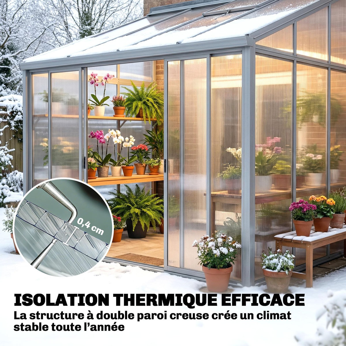 OUTSUNNY Lot de 10 panneaux polycarbonate alvéolaire 4 mm transparent dim. 120L x 60l cm