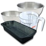 ZENKER Set pâtisserie avec moule à cake 31,5 cm, 2 bols à mixer, verre mesureur et spatule Zenker