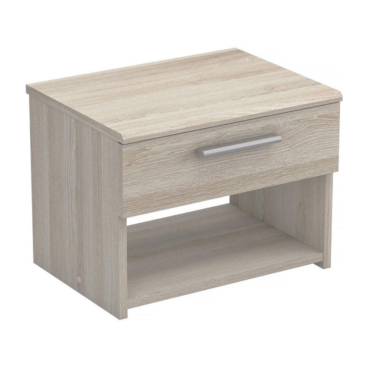 Habitat et Jardin Table de chevet en bois  Pricy  - 1 tiroir - 1 niche - 43 x 32 x 32 cm - Beige