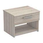 Habitat et Jardin Table de chevet en bois  Pricy  - 1 tiroir - 1 niche - 43 x 32 x 32 cm - Beige