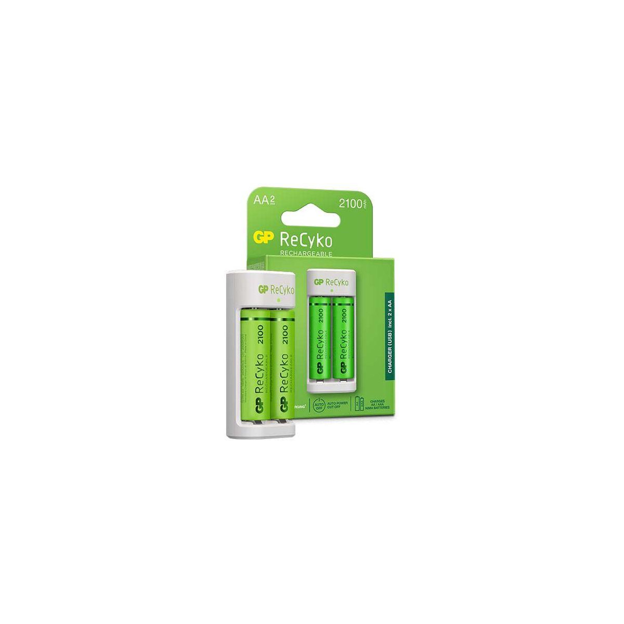 Voir la diapositive 3 : GP BATTERIES Chargeur secteur E211 2100 mAh + 2 Accus AA