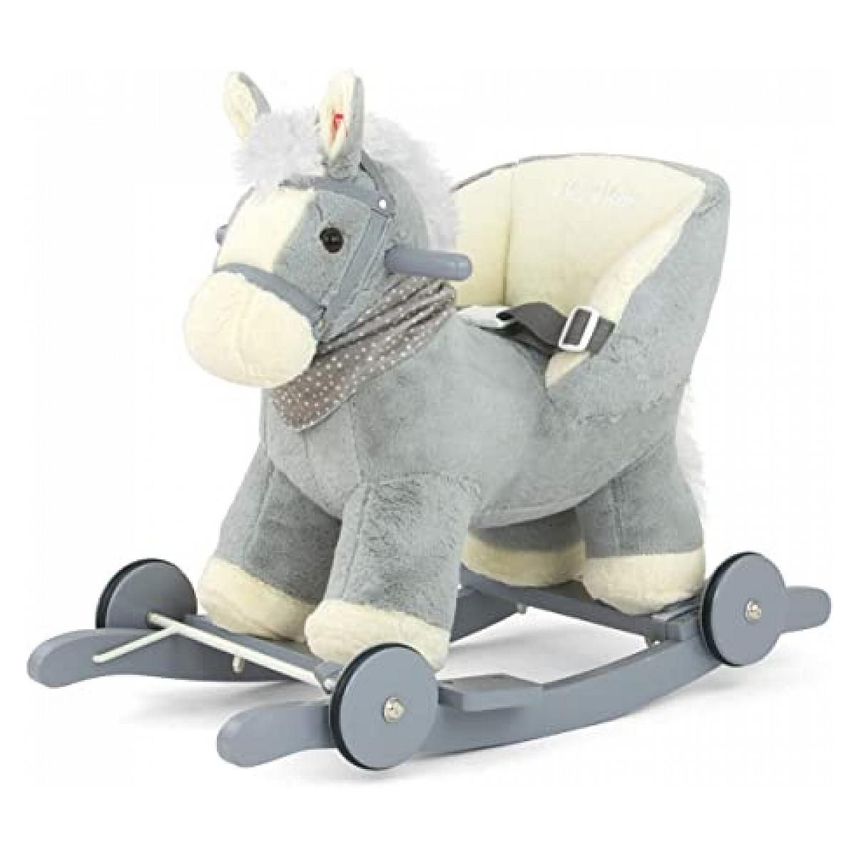 MILLY MALLY Porteur Cheval Polly Gris : Jouet Éducatif et Amusant pour Enfants