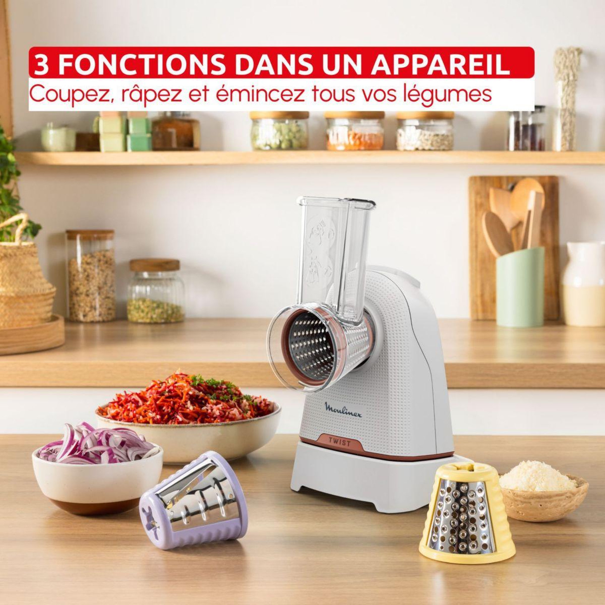 Voir la diapositive 5 : MOULINEX Rapeur trancheur fresh express twist dk863be0
