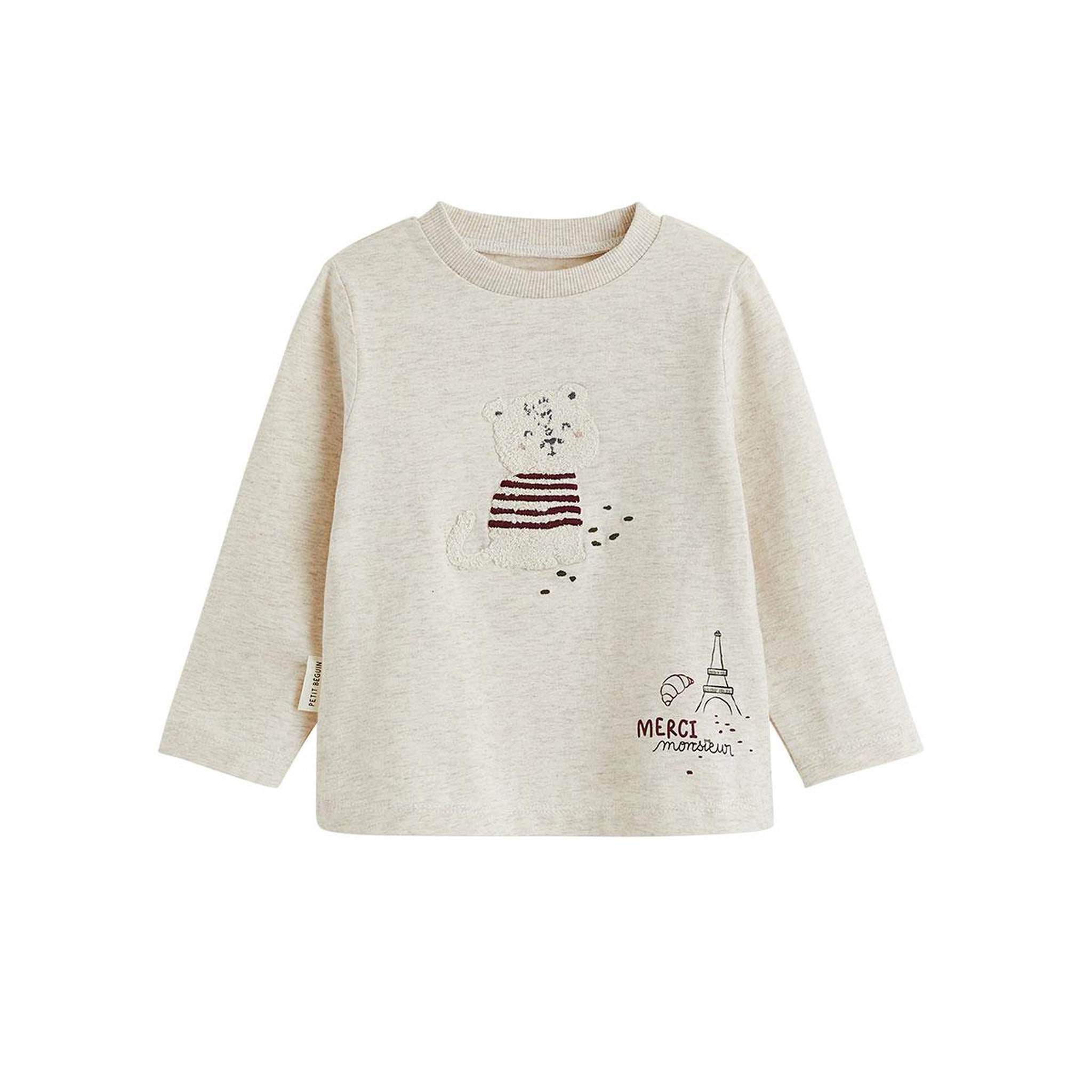 Voir la diapositive 3 : PETIT BEGUIN Lot de 2 t-shirts bébé manches longues pistache