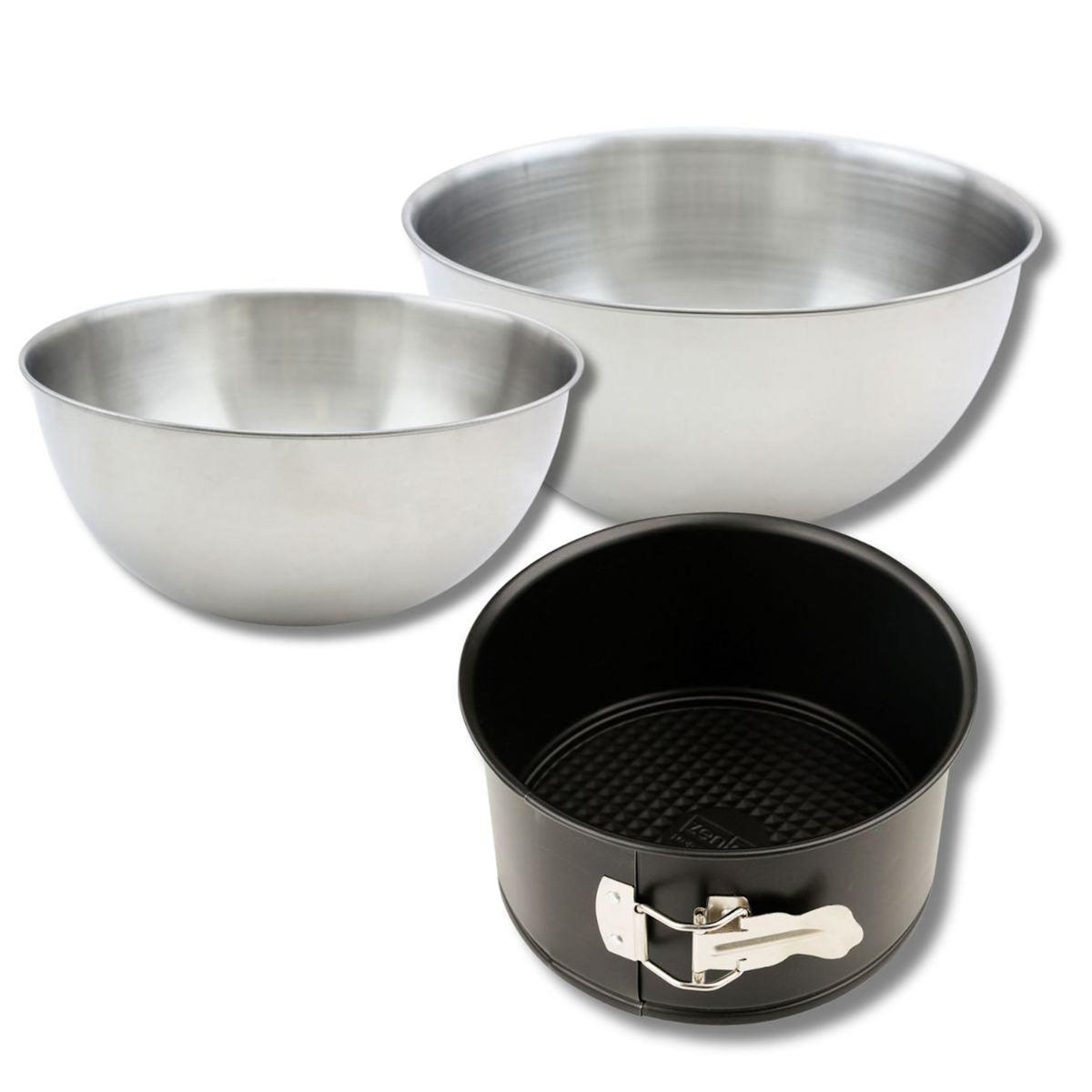 ZENKER Set pâtisserie moule à panettone 18 cm, 2 bols à mixer et 1 spatule Zenker