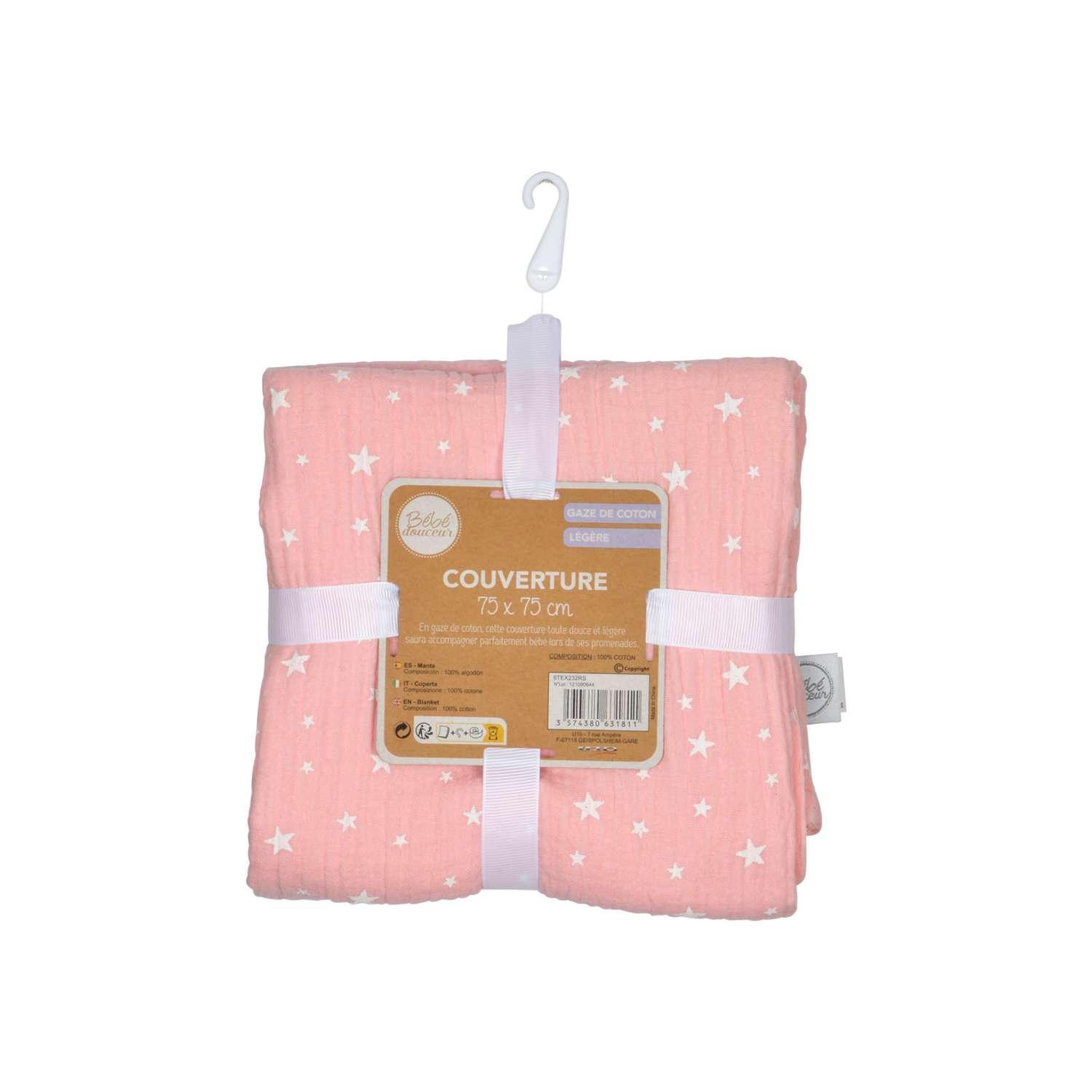 Voir la diapositive 2 : BEBE DOUCEUR Couverture en gaze de coton imprimée