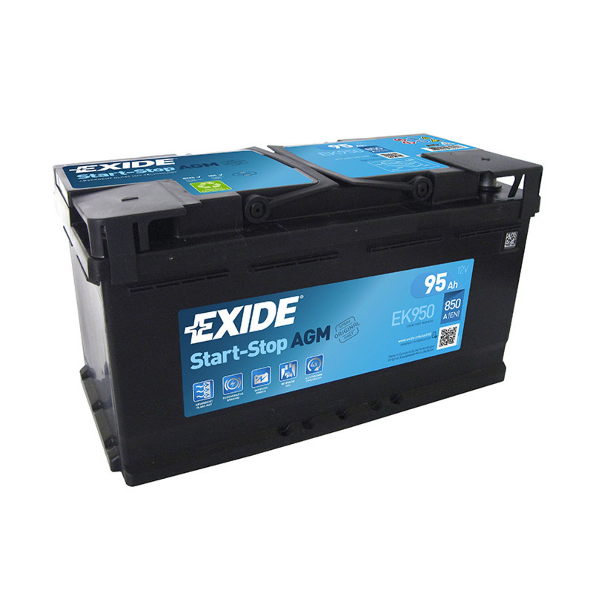 EXIDE Batterie Exide AGM Start And Stop EK950 12V 95ah 850A FK950 Pas ...