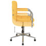 Voir la diapositive 5 : VIDAXL Chaise pivotante de salle a manger Jaune moutarde Tissu