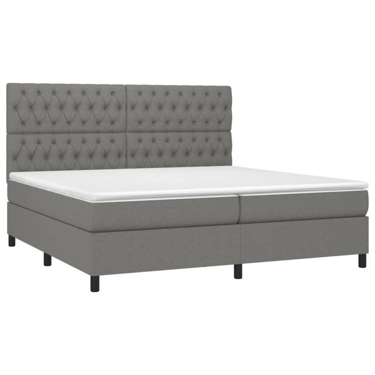VIDAXL Sommier a lattes de lit avec matelas Gris fonce 200x200cm Tissu
