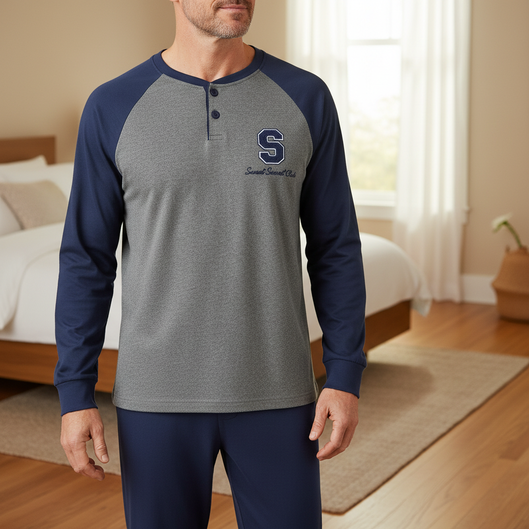 Voir la diapositive 2 : OZABI Ozabi ensemble pyjama homme doublé polaire bicolore sweet secret club