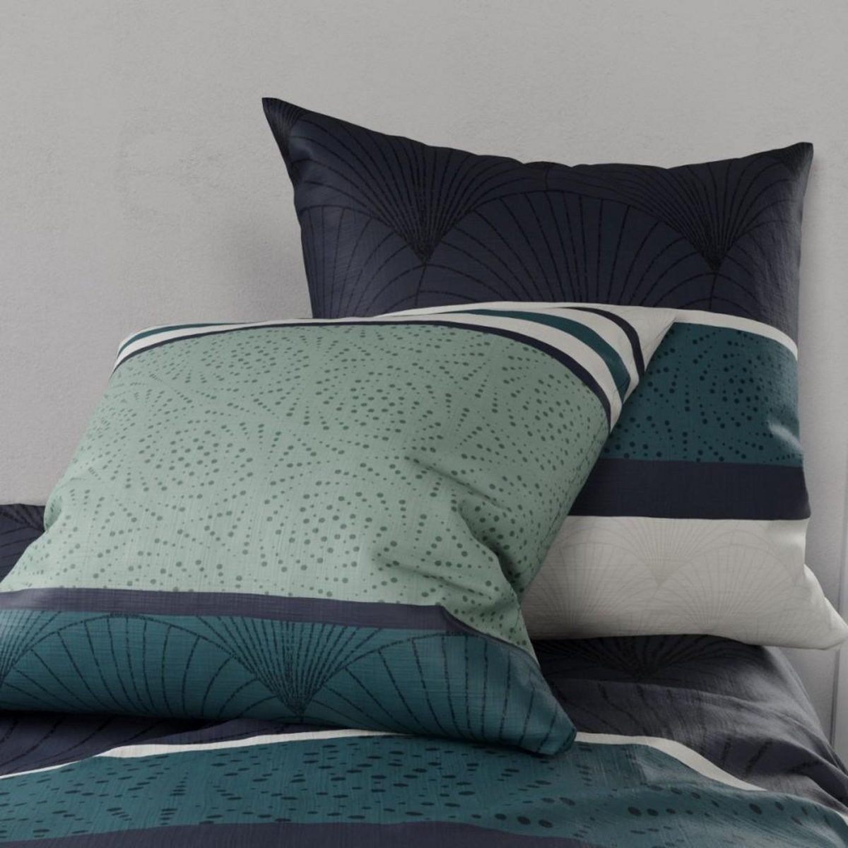 ATELIER DU COTON Housse de couette 260x240 ANTIKA + 2 taies coton 57 fils