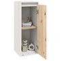 Voir la diapositive 3 : VIDAXL Armoires murales 2 pcs Blanc 30x30x80 cm Bois de pin massif