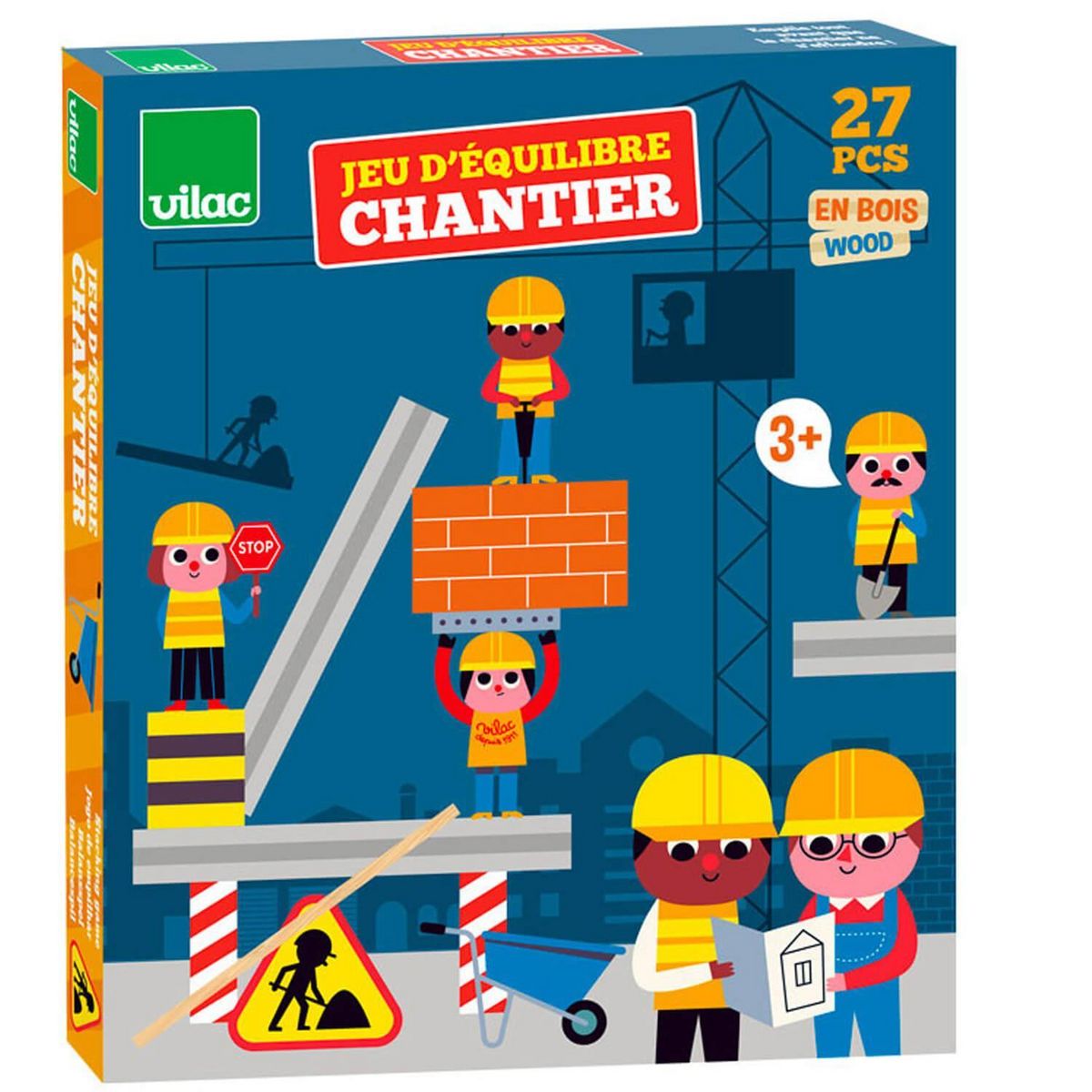 Vilac Jeu d'équilibre en bois : Chantier - Ingela P. Arrhenius