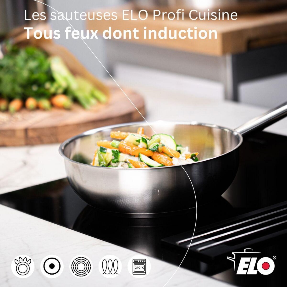 ELO Sauteuse 16 cm en acier inoxydable 18/8 Elo Profi Cuisine