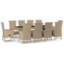 Voir la diapositive 2 : VIDAXL Ensemble a manger de jardin et coussins 11 pcs beige poly rotin