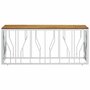 Voir la diapositive 3 : VIDAXL Table basse argente acier inoxydable et bois massif d'acacia