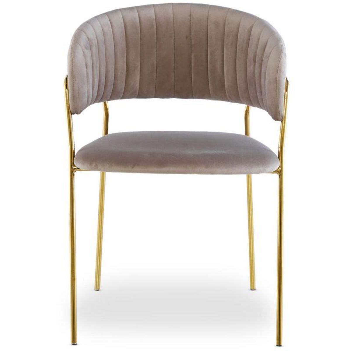 Paris Prix Lot de 4 Chaises en Velours  Batora  79cm Taupe