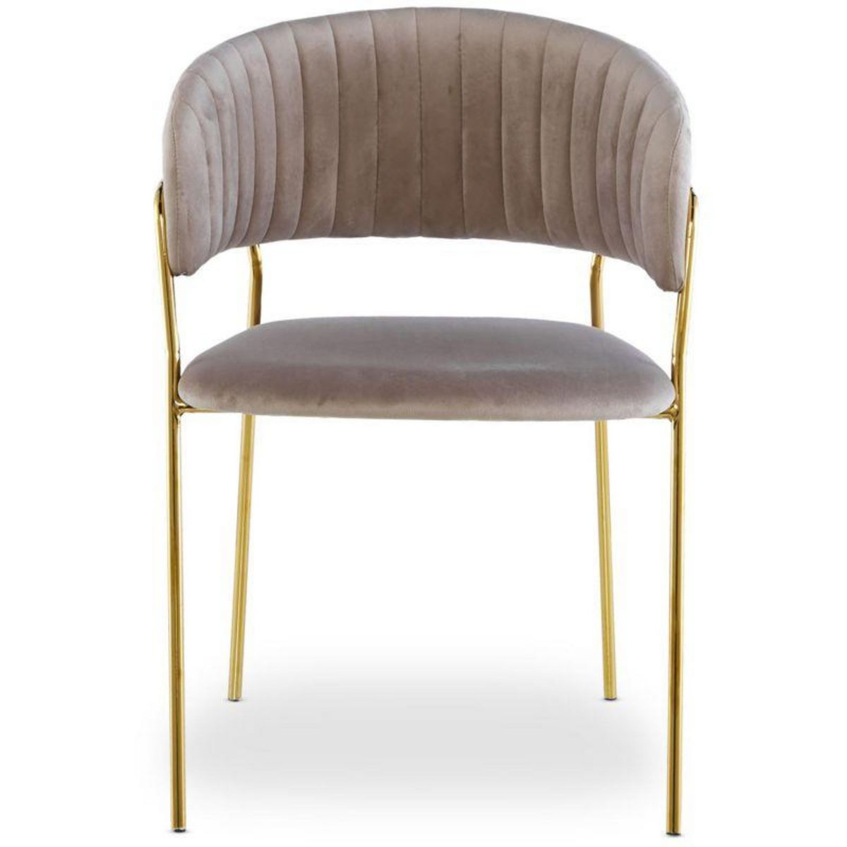 Paris Prix Lot de 4 Chaises en Velours  Batora  79cm Taupe