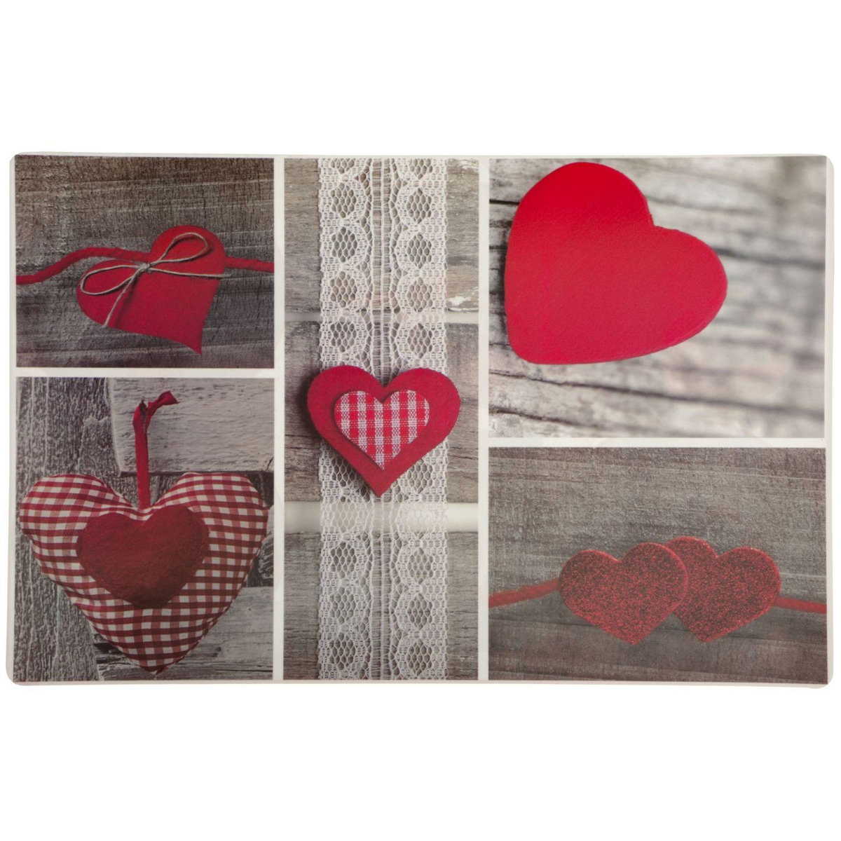 HABITABLE Set de table campagne Polycoeur - L. 43 x l. 28 cm - Gris