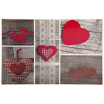 HABITABLE Set de table campagne Polycoeur - L. 43 x l. 28 cm - Gris