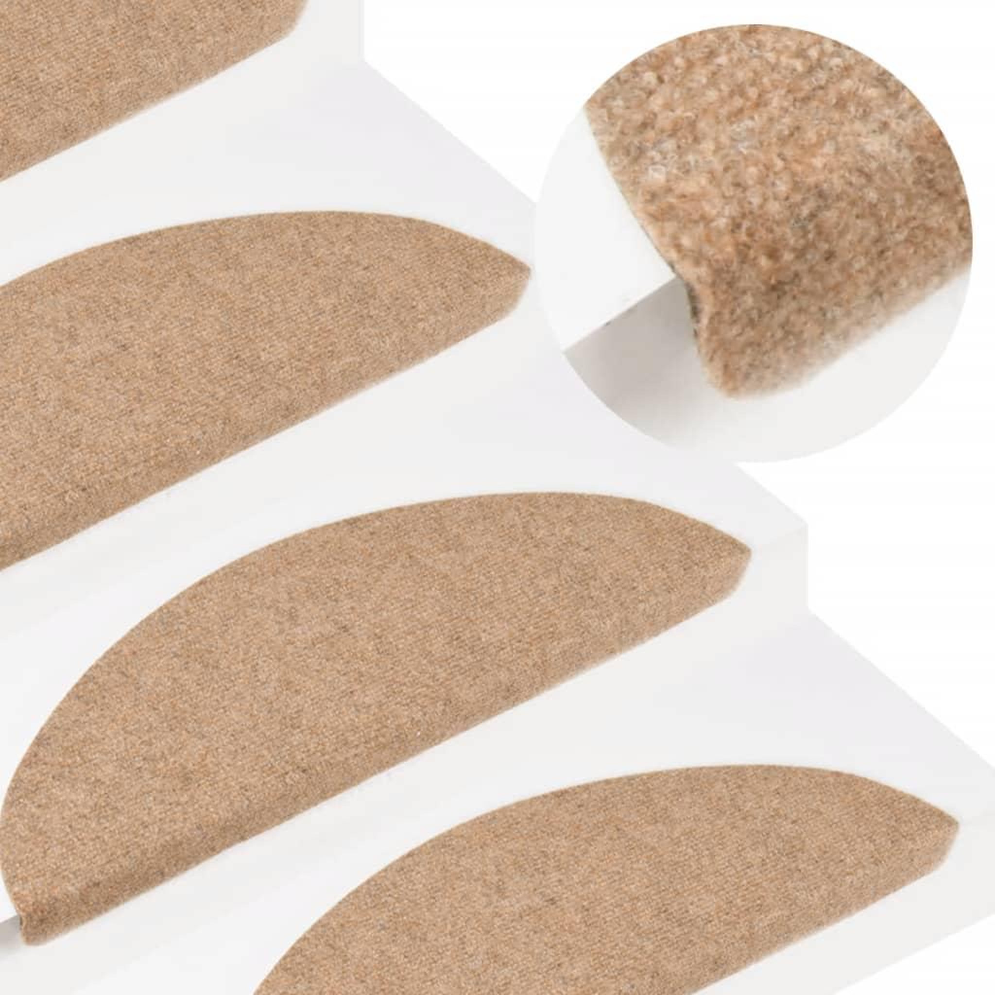 Voir la diapositive 1 : VIDAXL Tapis d'escalier auto-adhesifs 10 pcs beige 65x22,5x3,5 cm