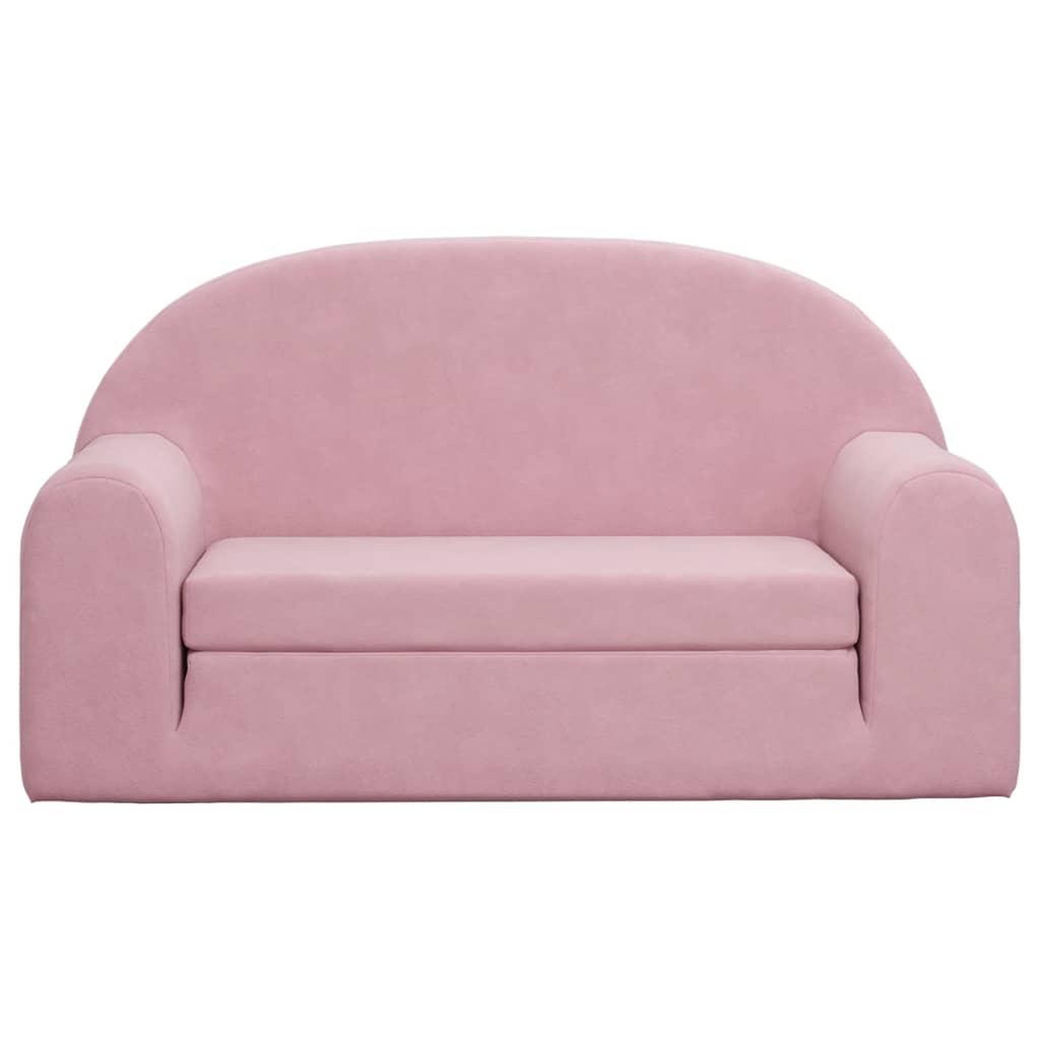 Voir la diapositive 3 : VIDAXL Canape-lit pour enfants 2 places rose peluche douce