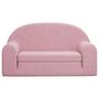 Voir la diapositive 3 : VIDAXL Canape-lit pour enfants 2 places rose peluche douce