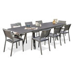 Paris Prix Ensemble Table de Jardin 6 Chaises & 2 Fauteuils  Stockholm  200-300cm Gris Anthracite