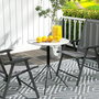 Voir la diapositive 4 : OUTSUNNY Table de jardin ronde design dia. 60 cm acier anthracite blanc