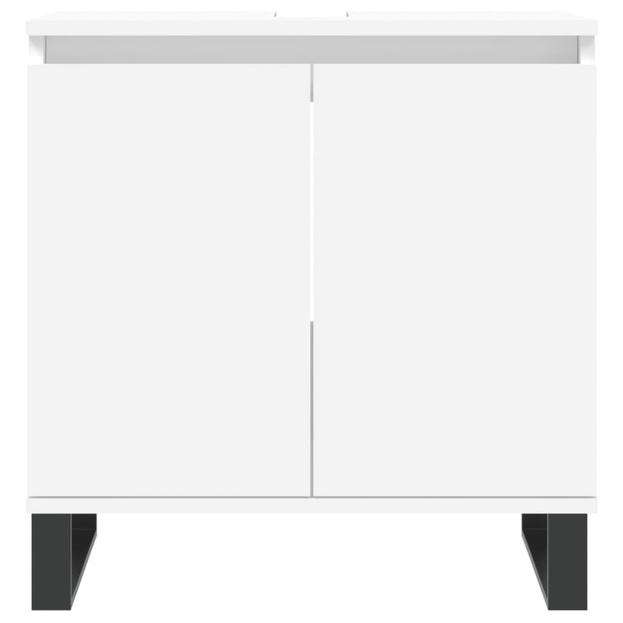 Voir la diapositive 4 : VIDAXL Armoire de salle de bain blanc 58x33x60 cm bois d'ingenierie