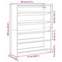 Voir la diapositive 6 : VIDAXL Etagere a chaussures chene fume 80x25x100 cm bois d'ingenierie