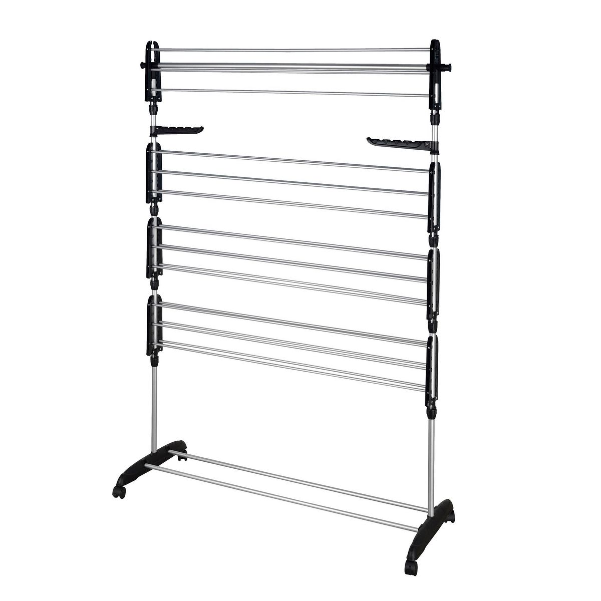 BATIMEX Séchoir à linge étendoir multifonction 32M ULTIMA 4 niveaux Noir et inox