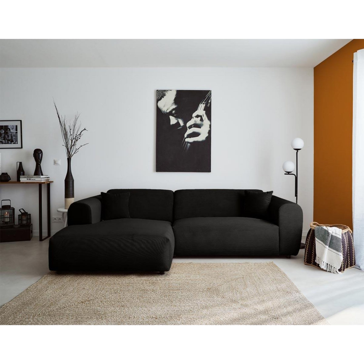 LISA DESIGN Aumance - canapé d'angle gauche 4 places - en velours côtelé