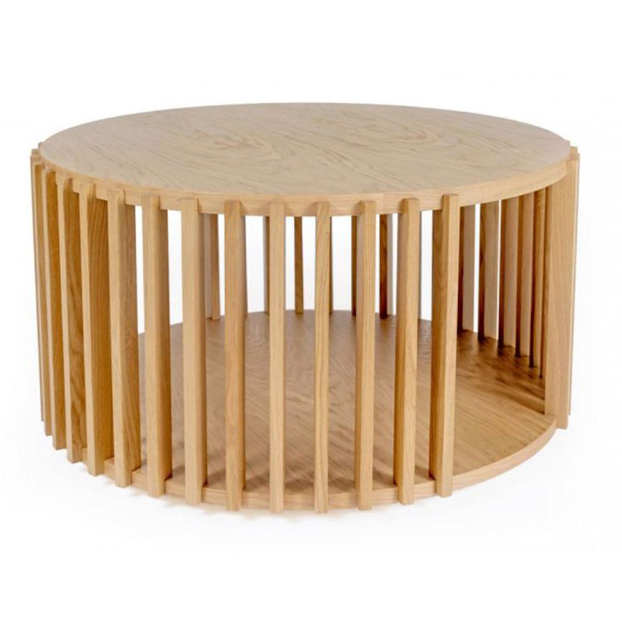 Paris Prix Table basse ronde design  drume  83cm chêne