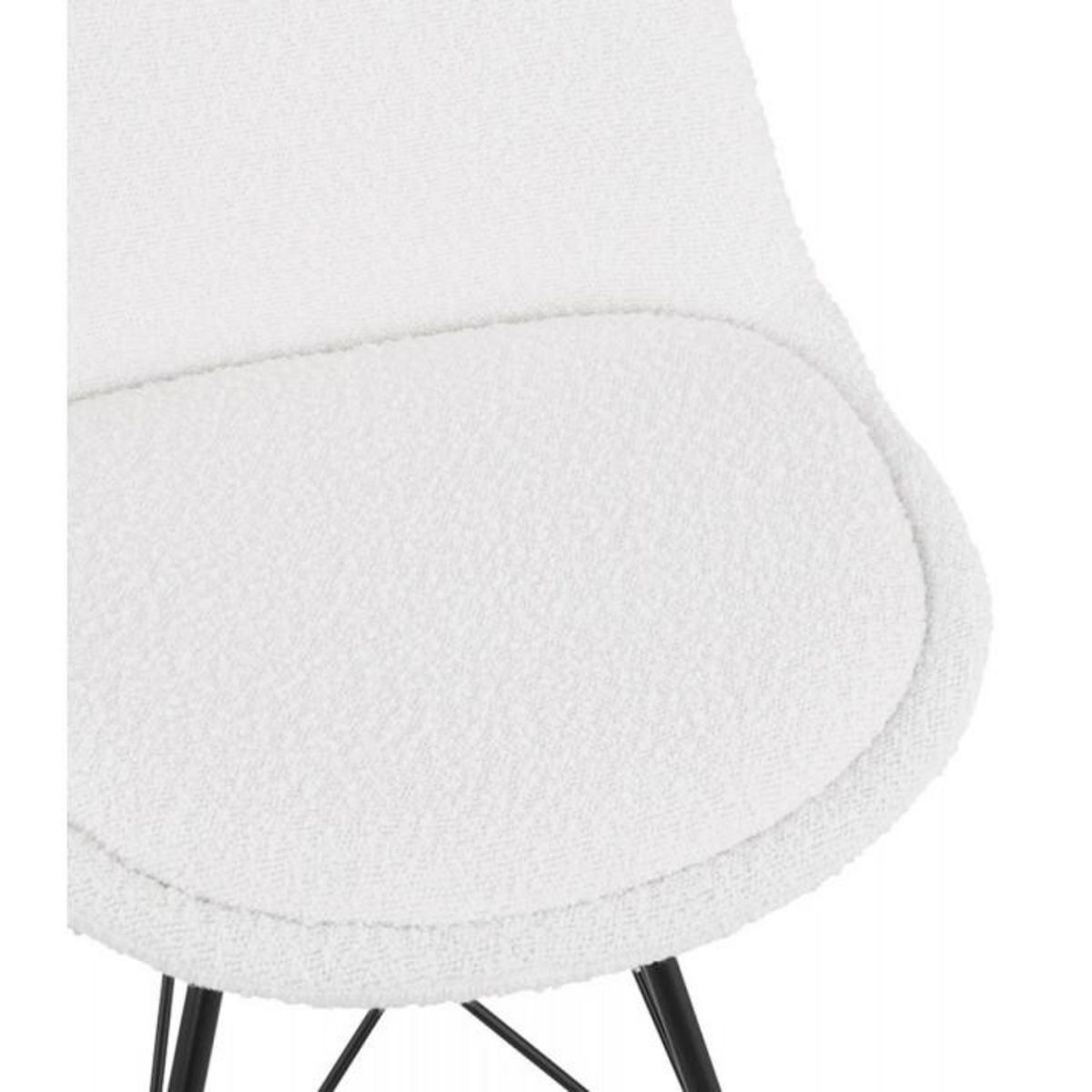 Paris Prix Chaise Design en Tissu Bouclé  Cathleen  83cm Blanc