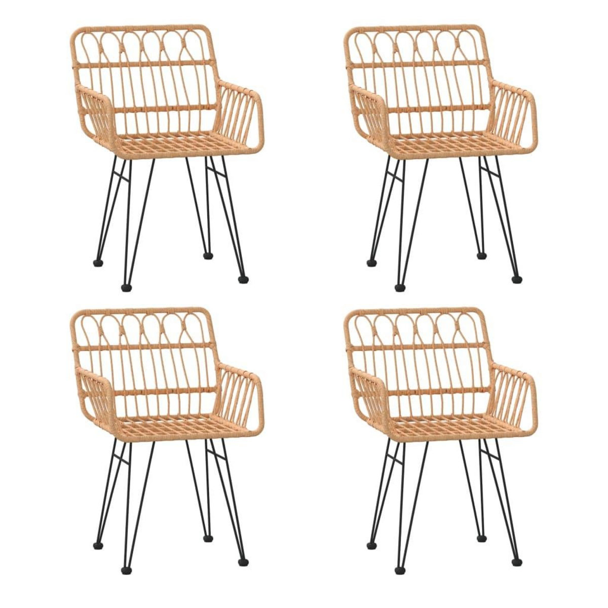 VIDAXL Ensemble a manger de jardin 5pcs Resine tressee