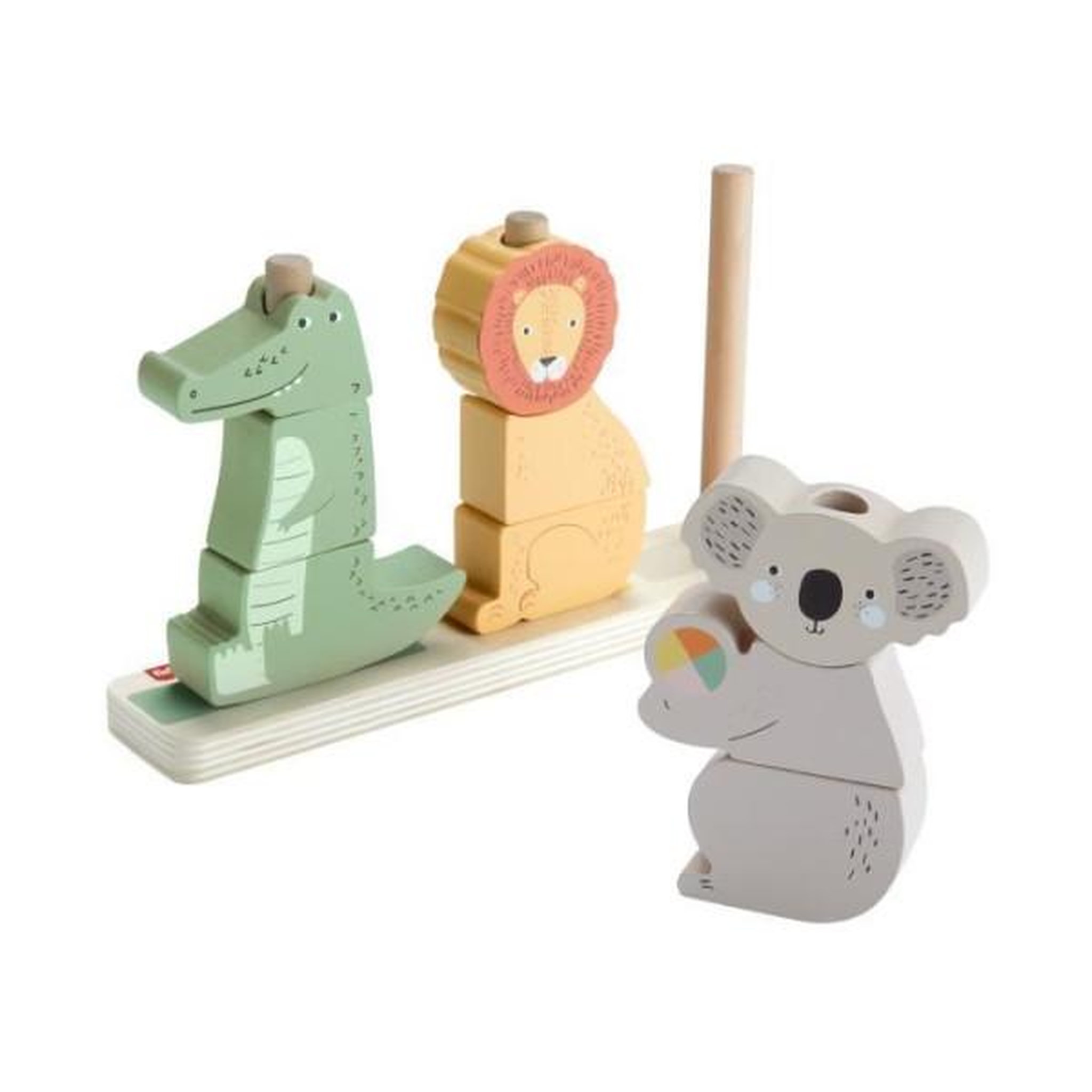 Voir la diapositive 2 : FISHER PRICE Fisher-price-animaux en bois a empiler et trier, 10 pieces hxv04