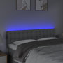 Voir la diapositive 3 : VIDAXL Tete de lit a LED Gris clair 144x5x78/88 cm Tissu