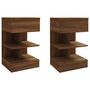 Voir la diapositive 2 : VIDAXL Tables de chevet 2pcs Chene marron 40x35x65cm Bois d'ingenierie
