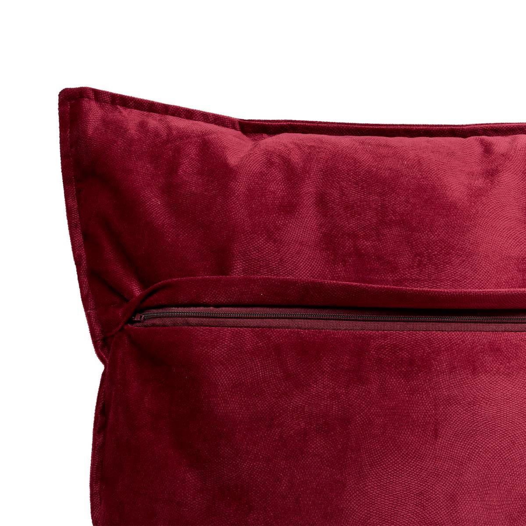 Voir la diapositive 3 : ATMOSPHERA Coussin déco uni  lilou  55x55cm rouge grenat