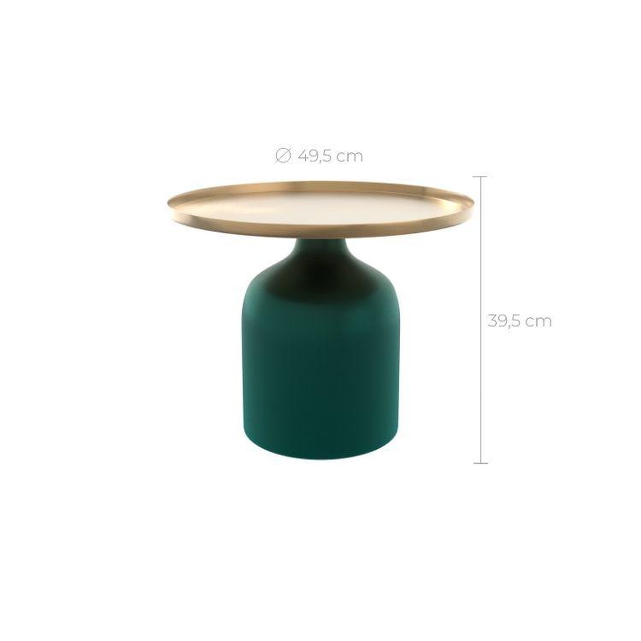 Voir la diapositive 4 : MAISON PAVANE Table d'appoint ronde en métal vert et laiton d49 cm-lyne