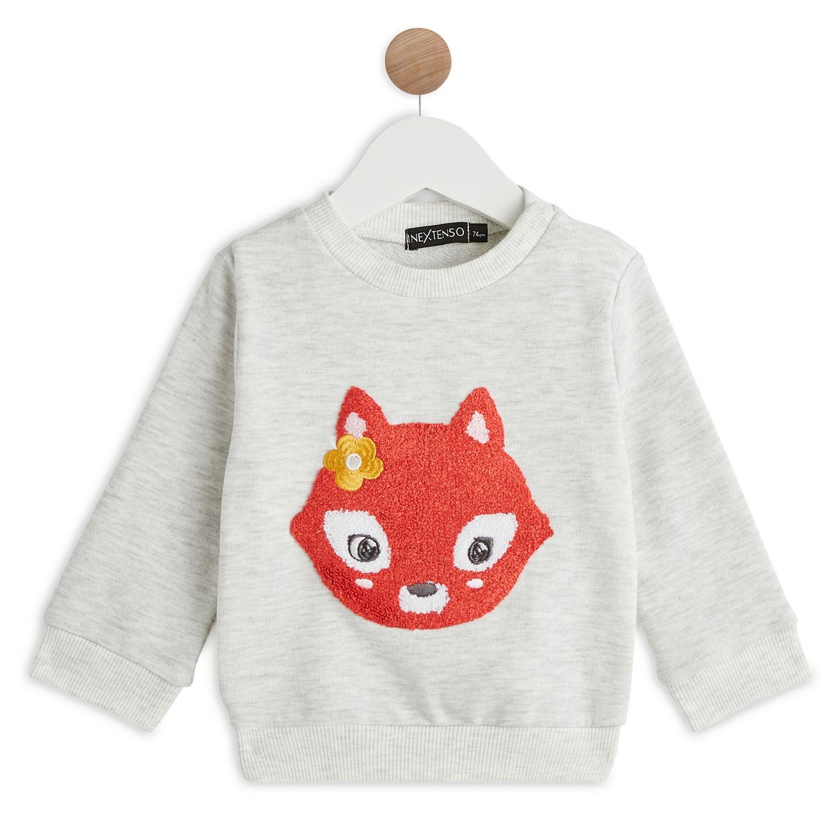 IN EXTENSO Sweat col rond renard bébé fille