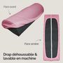 Voir la diapositive 3 : VIVEZEN Drap housse de protection en éponge pour coussin demi-rond 66 cm x 22 cm x 12 cm de table de massage - Rose pastel
