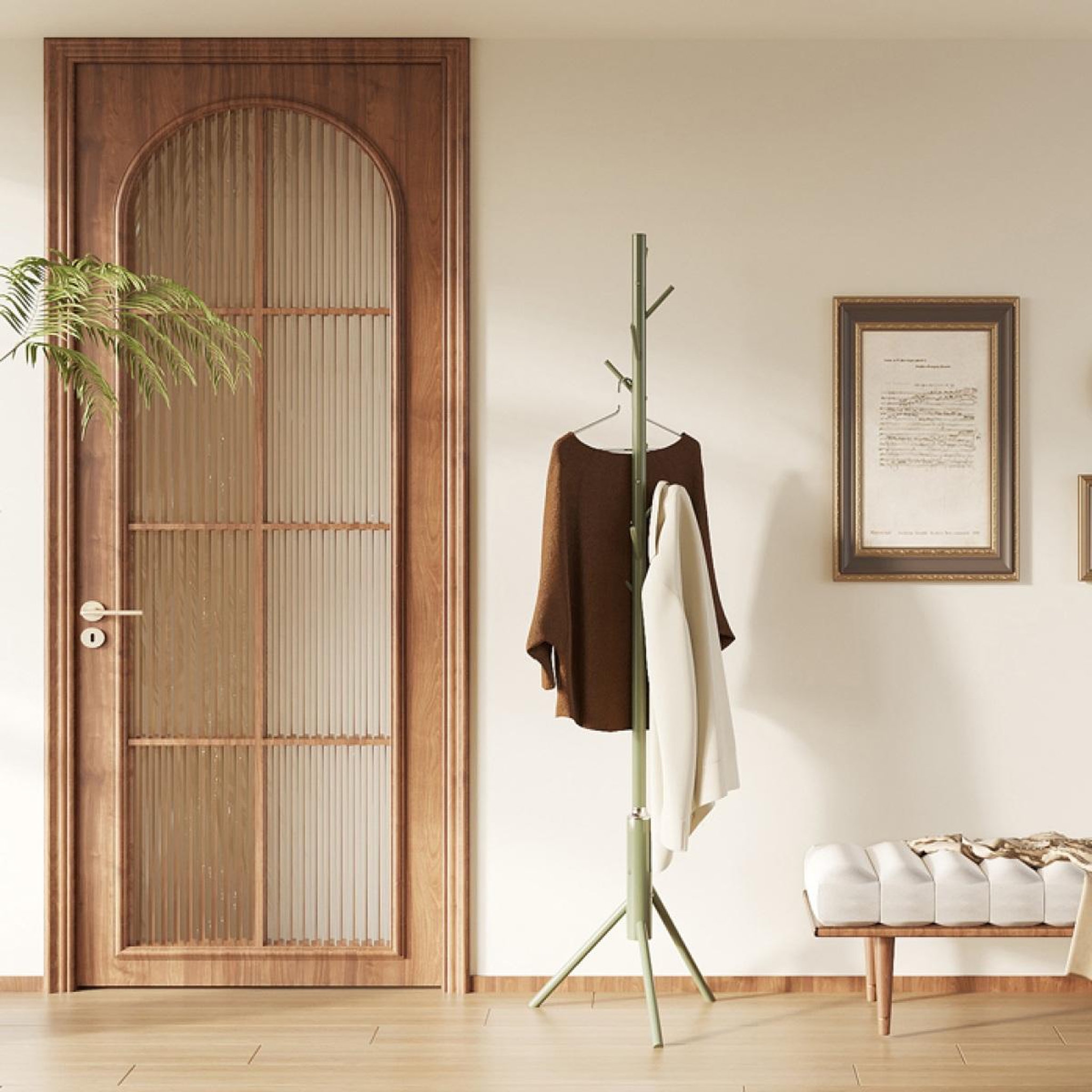 Voir la diapositive 2 : JLC KREATION Porte manteaux design vert en métal cactus