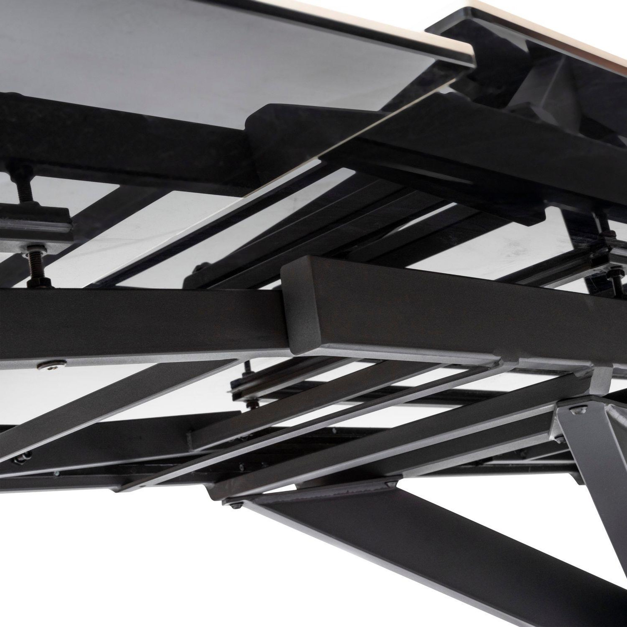 Voir la diapositive 6 : ATMOSPHERA Table à manger extensible en céramique et métal pour 6 à 8 personnes - blanc