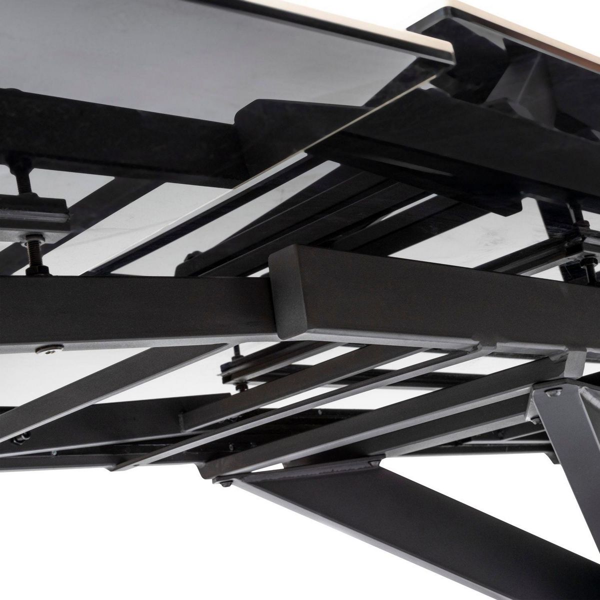 ATMOSPHERA Table à manger extensible en céramique et métal pour 6 à 8 personnes - Blanc