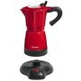 Voir la diapositive 2 : Bestron Cafetière italienne électrique 6 tasses 480w rouge - aes480