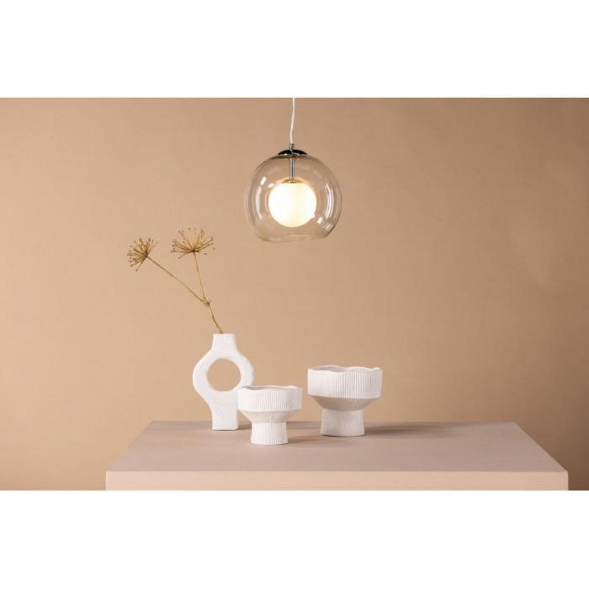 Paris Prix Lampe Suspension Design  Roche  25cm Transparent